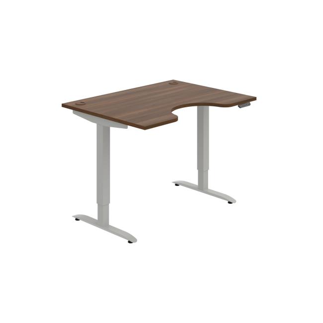 Pracovný stôl Motion Ergo, PO, 2S, 120x70,5-120,5x90 cm, orech/sivá