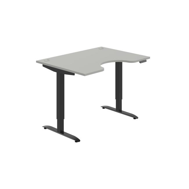 Pracovný stôl Motion Ergo, PO, 2S, 120x70,5-120,5x90 cm, sivá/čierna