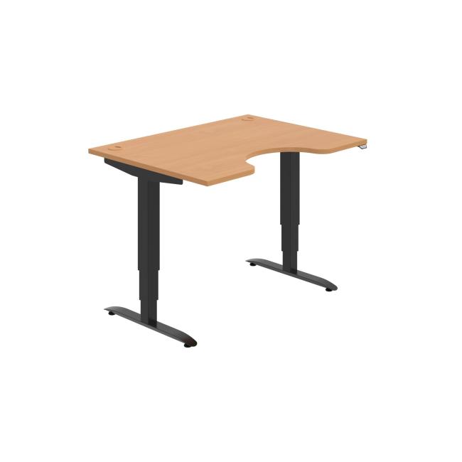 Pracovný stôl Motion Ergo, ZO, 3S, 120x61-128x90 cm, buk/čierna