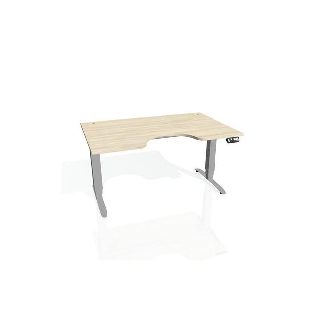 Pracovný stôl Motion Ergo, PO, 3S, 120x61-128x90 cm, agát/sivá