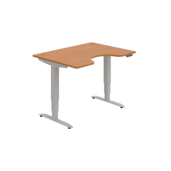 Pracovný stôl Motion Ergo, PO, 3S, 120x61-128x90 cm, jelša/sivá