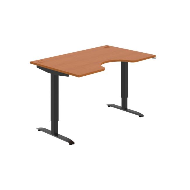 Pracovný stôl Motion Ergo, ZO, 2S, 140x70,5-120,5x90 cm, čerešňa/čierna