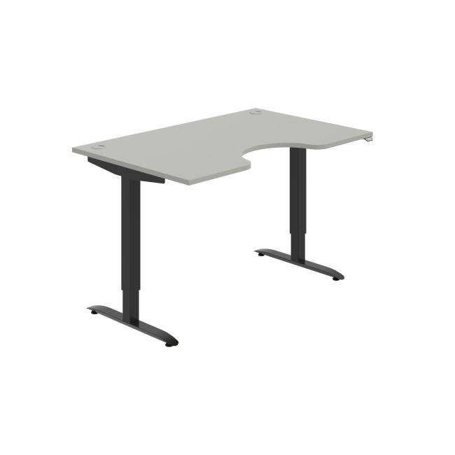 Pracovný stôl Motion Ergo, ZO, 2S, 140x70,5-120,5x90 cm, sivá/čierna