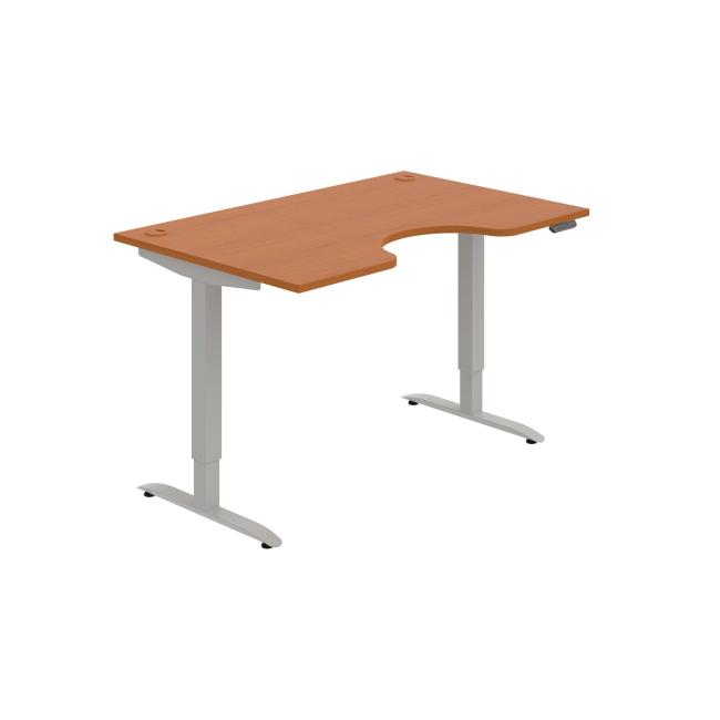 Pracovný stôl Motion Ergo, PO, 2S, 140x70,5-120,5x90 cm, čerešňa/sivá
