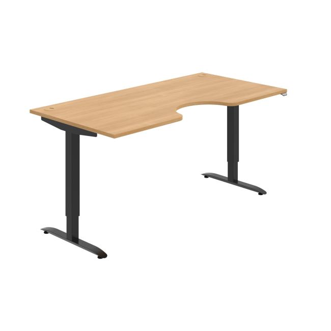 Pracovný stôl Motion Ergo, ZO, 2S, 180x70,5-120,5x90 cm, dub/čierna