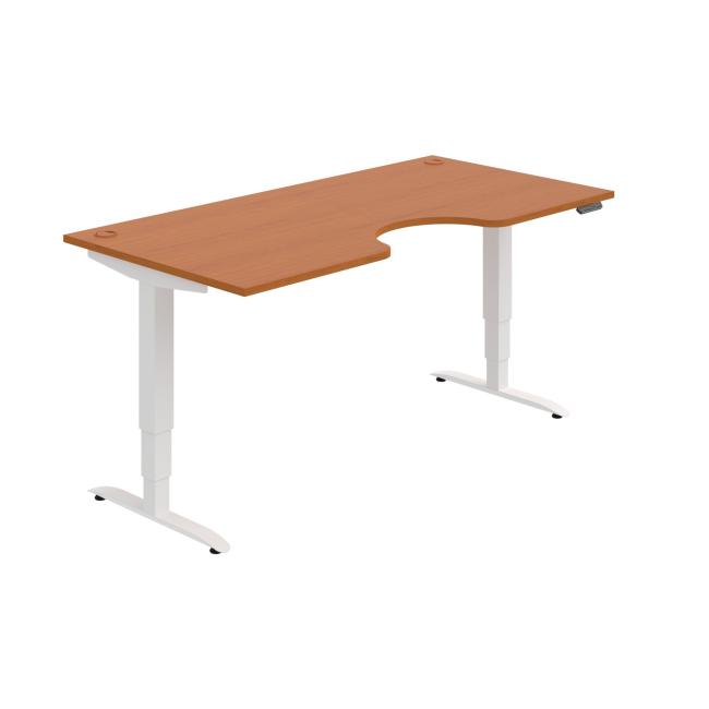 Pracovný stôl Motion Ergo, PO, 3S, 180x61-128x90 cm, čerešňa/biela