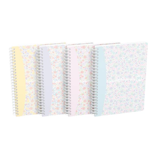 Blok Oxford Floral, A5, 60 listov, linajkový, mix farieb