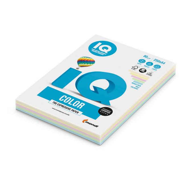 Kopírovací papier 80g A4 IQ color 5x50 mix pastelové farby