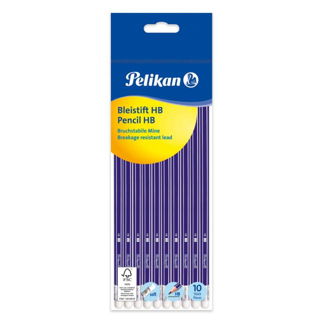 Ceruzka s gumou Pelikan HB 10ks