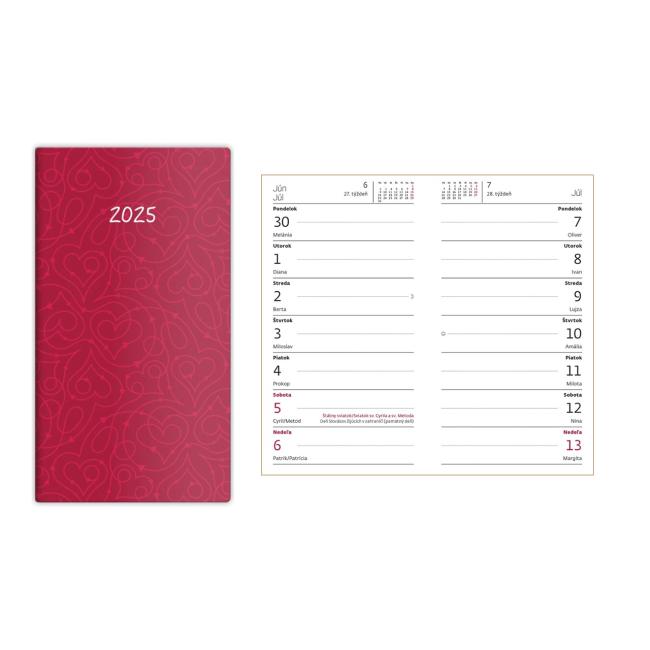 Dvojtýždňový diár Napoli 17,8 x 7,7 cm dizajn 5