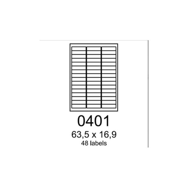 Etikety Rayfilm 63,5x16,9 univerzálne biele R0ECO0401A (100 list./A4)