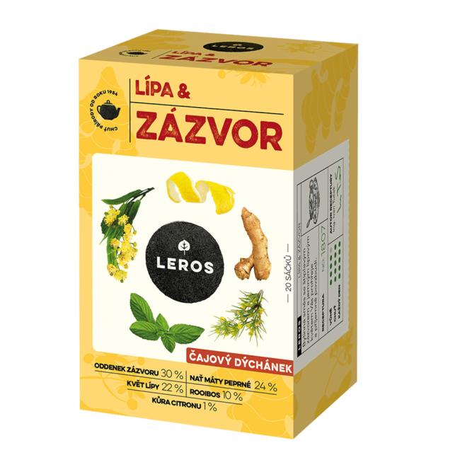 Čaj LEROS bylinný Čajová chvíľka lipa & zázvor HB 20 x 2 g