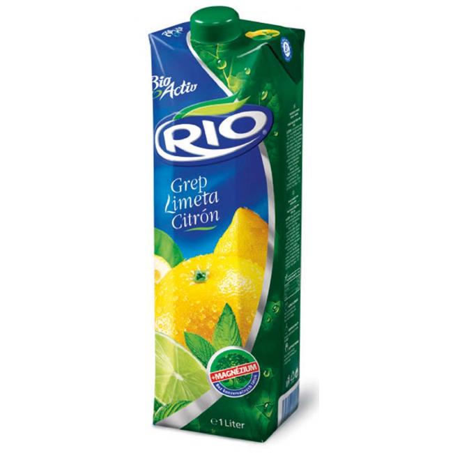 Džús Rio activ grep, limetka a citrón 1 l