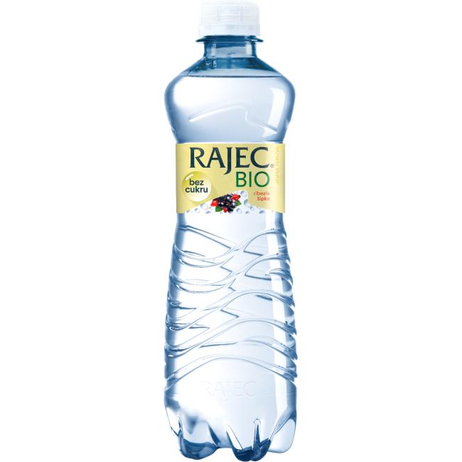Pramenitá voda Rajec BIO nesladená Čierna ríbezľa a šípka 8 x 0,75 ℓ