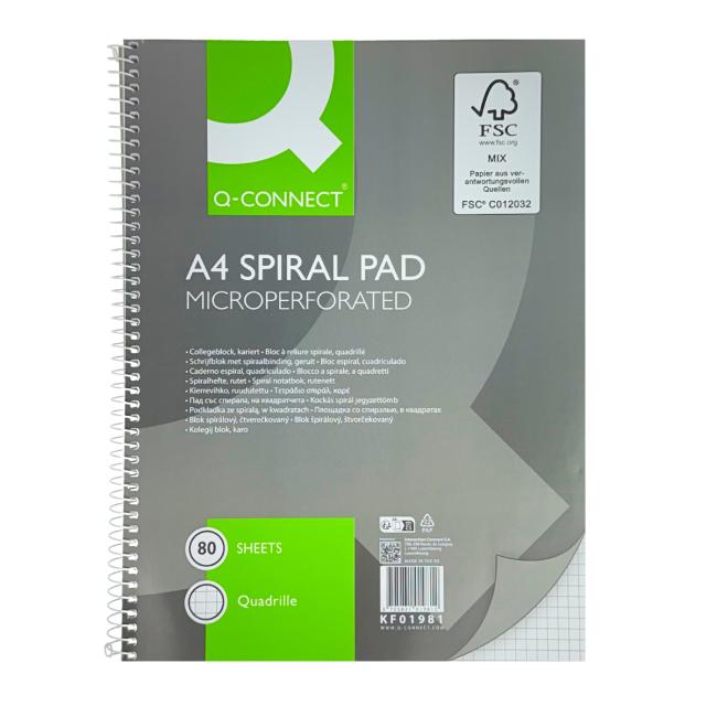 Blok College Q-CONNECT A4 80 listov štvorčekový