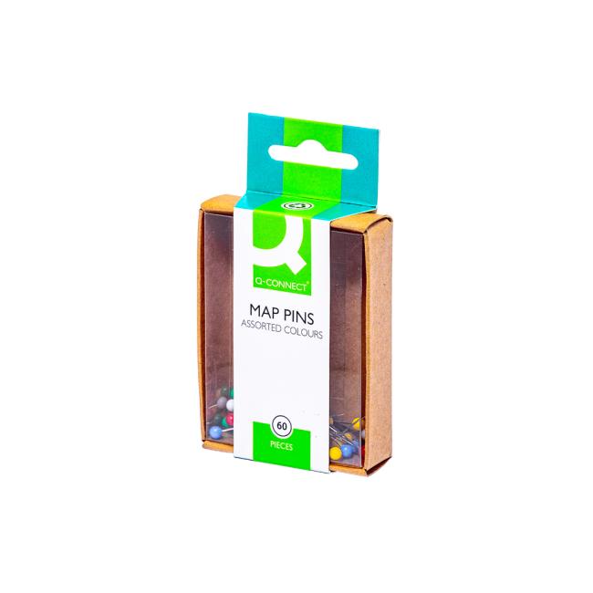 Napichovacie špendlíky guľaté Q-Connect 4mm mix farieb 60ks