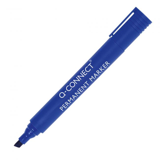Permanentný popisovač 1,5-3mm zrezaný hrot Q-CONNECT modrý