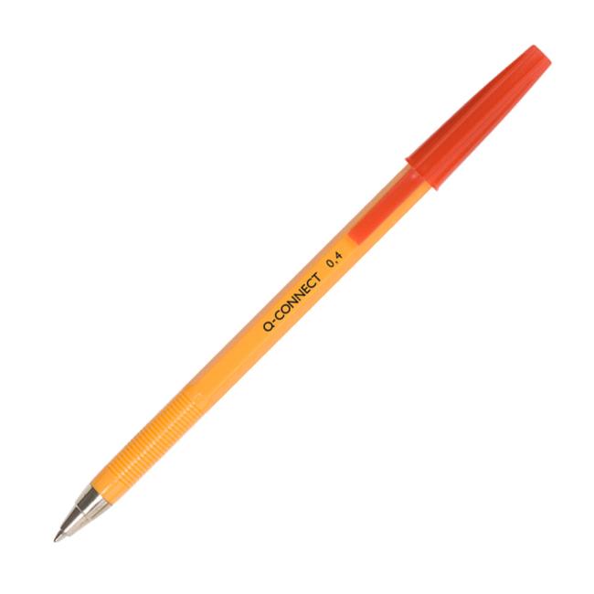 Guľôčkové pero jednorazové Q-CONNECT F červené