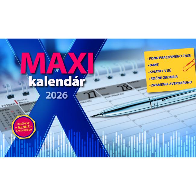 Stolový kalendár stĺpcový 29,7 x 180 cm - MAXI 2026