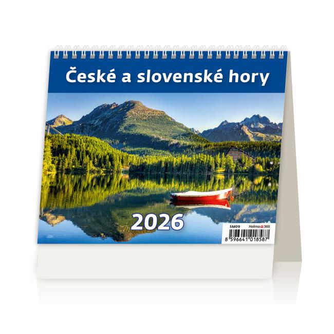 Stolový kalendár riadkový 17,1x13,9 cm - MiniMax České a slovenské hory 2026