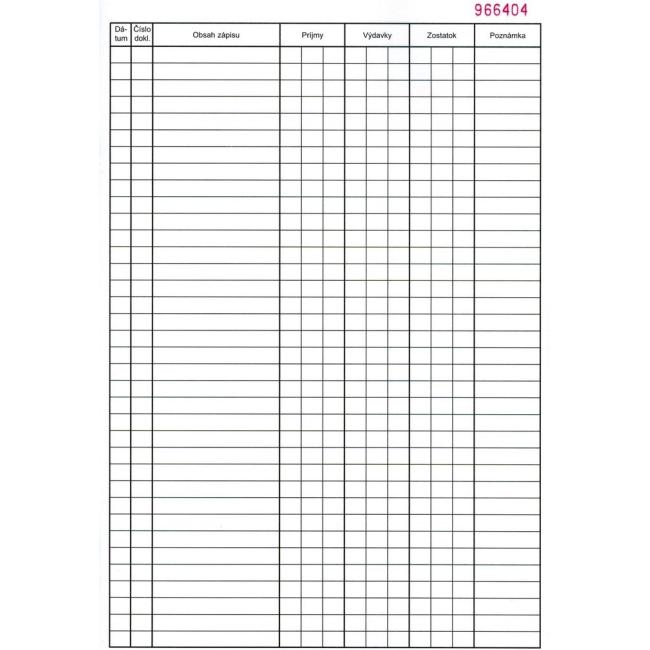 Pokladničná kniha A4 čísl. priepisová 50x2listy