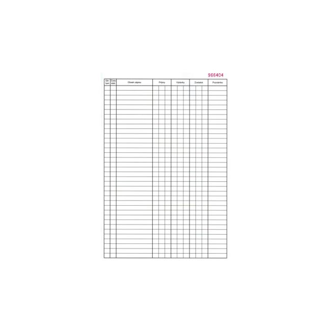 Pokladničná kniha A4 čísl. bez priepisu 50listov