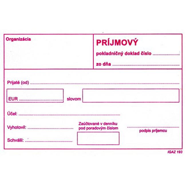 Prijm. pokl.doklad bez DPH