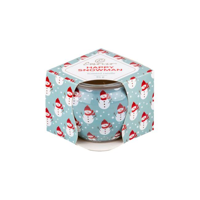 Emocio Sklo Dekor 70x62 mm Happy Snowman- Enchanted Sparkle, vonná sviečka