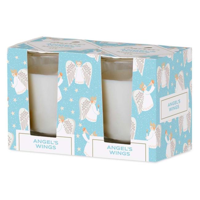 Emocio Sklo 52x65 mm 2ks v krabičce Angel´s Wings - Cookie and Cream, vonná sviečka