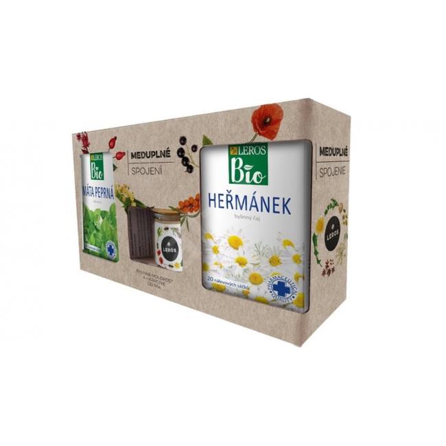 LEROS 2x BIO Bylinný čaj + med 200g