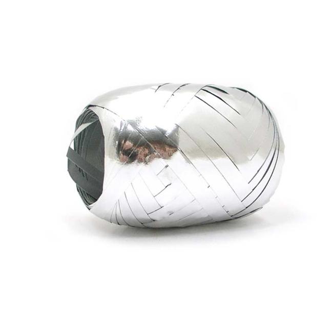 Vianočná darčeková stuha metalická strieborná 5mm x 20m