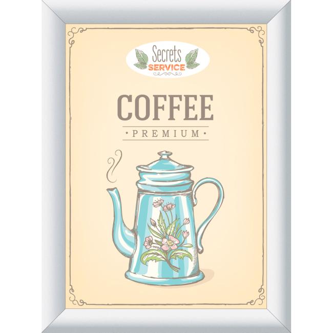 Klaprám A5, ostrý roh, strieborný