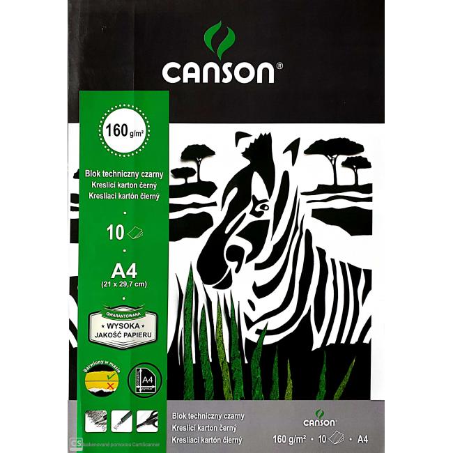 Farebný výkres A4 čierny, 10 hárkov, 160g