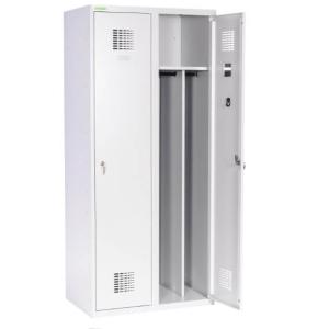 2-dverová šatníková skriňa s dlhými dverami a prepážkou, uzamykateľná, v.180 x š.80 x h.50 cm, RAL7035 sivá