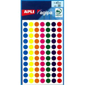 Etikety kruhové 8mm APLI mix farieb