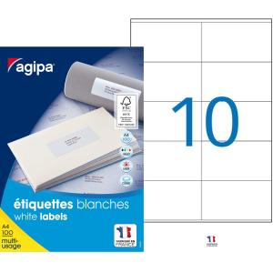 Etikety univerzálne 105x57mm Agipa A4 100 hárkov