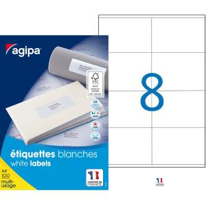 Etikety univerzálne 105x72mm Agipa A4 100 hárkov