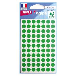 Etikety kruhové 8mm APLI zelené