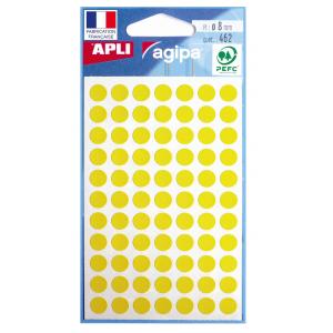 Etikety kruhové 8mm APLI žlté