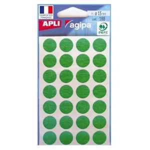 Etikety kruhové 15mm APLI zelené
