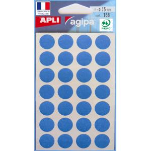 Etikety kruhové 15mm APLI modré