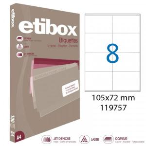 Etikety univerzálne 105x72mm Etibox A4 100 hárkov
