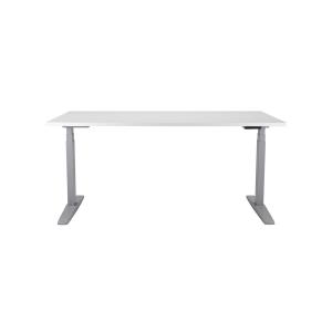 Výškovo nastaviteľný stôl BASIC, 1-motorový, 160x80 cm, podnož sivá + doska biela