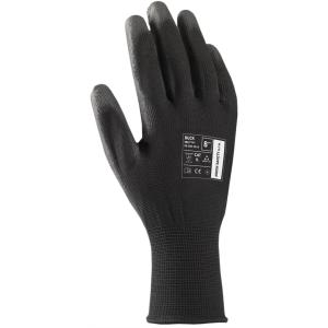Rukavice polyester, polomáčané BUCK čierne veľ. 7/S