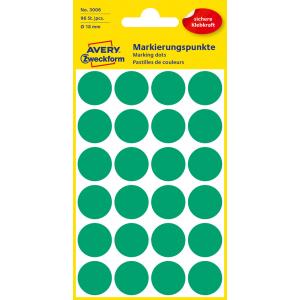 Etikety kruhové 18mm Avery zelené