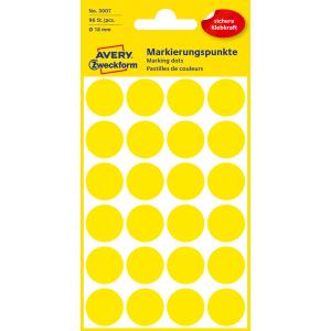 Etikety Avery kruhové 18 mm, žlté