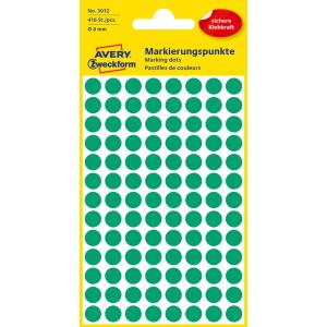 Etikety kruhové 8mm Avery zelené