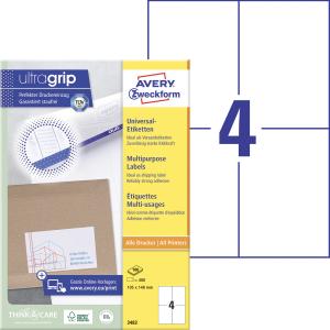Etikety univerzálne 105x148mm Avery A4 100 hárkov