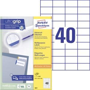 Etikety univerzálne 52,5x29,7mm Avery A4 100 hárkov