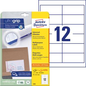 Etikety univerzálne 97x42,3mm Avery A4 25+5 hárkov